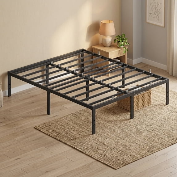 Ledrem Heavy Duty Queen Bed Frame, 16 Inch High, No Box Spring Needed, 1100 lb Capacity, Under-Bed Storage, Easy Assembly and Noise Free