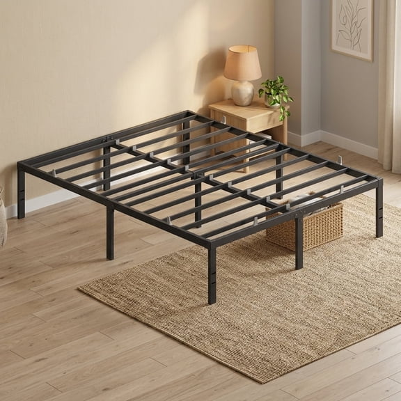 Ledrem Heavy Duty Queen Bed Frame, 16 Inch High, No Box Spring Needed, 1100 lb Capacity, Under-Bed Storage, Easy Assembly and Noise Free