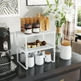 thumbnail image 1 of LEDREM Kitchen Cabinet Organizer Shelf Set, 2-Tier Stackable & Expandable Storage Rack, Countertop Spice Holder, for Pantry，Bathroom，Office, White, 1 of 6