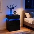 thumbnail image 1 of LEDREM LED Nightstand with 3 Drawers,Adjustable RGB Light Colors and Modes,Modern Bedside Table with Large Storage and Remote,Side Table,Ebony Black, 1 of 6