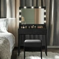 thumbnail image 1 of LEDREM LED Vanity Desk with Mirror - Adjustable Brightness, 2 Drawers & 3 Compartments, Makeup Table with Anti-Tip Kit, Ebony Black, 1 of 6
