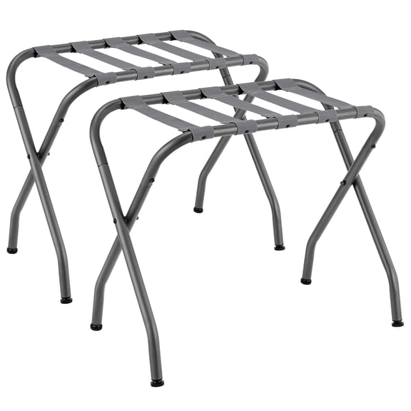 Luggage Rack pack of 2,Foldable Suitcase Stand for Guest Room & Bedroom, Steel Frame, Space-Saving Storage, Gray
