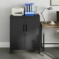 thumbnail image 1 of LEDREM Metal Storage Cabinet with Lockable Doors and Adjustable Shelves,Garage,Office&Utility Organizer,Rust-Resistant Steel,Black, 1 of 5