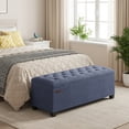 thumbnail image 1 of LEDREM Storage Ottoman Bench, 43" End of Bed Bench with Removable Cover, 660lb Capacity, for Living Room, Bedroom, Light Denim Blue, 1 of 9