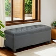 thumbnail image 1 of LEDREM Storage Ottoman Bench, 43" End of Bed Bench with Removable Cover, 660lb Capacity, for Living Room, Bedroom, Dark Gray, 1 of 6