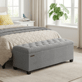 thumbnail image 1 of LEDREM Storage Ottoman Bench, 43" End of Bed Bench with Removable Cover, 660lb Capacity, for Living Room, Bedroom, Light Gray, 1 of 8