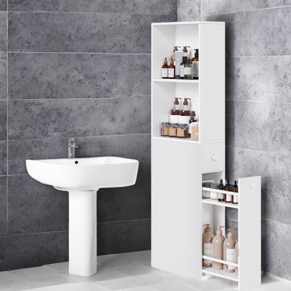 Free Standing Storage Units For Small Spaces Reference: Ledrem Narrow Storage Cabinet With Adjustable Shelf Drawers