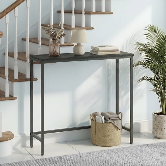LEDREM Narrow Sofa Tables, Console Tables, Easy Assembly, for Living Room or Entryway, Black