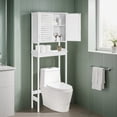 thumbnail image 1 of LEDREM over-the-Toilet Storage Cabinet with Adjustable Shelf,3-Tier Bathroom Rack with Doors and Open Shelf,Space-Saving Organizer,Cloud White, 1 of 5