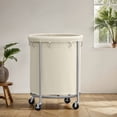 thumbnail image 1 of Rolling Laundry Hamper with Removable Bag – 45 Gal. Large Capacity Laundry Basket on Wheels, Steel Frame, 4 Casters (2 Locking), Cream & Silver, 1 of 6