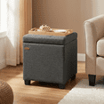 thumbnail image 1 of LEDREM Storage Ottoman with Hinged Lid, 14-Gallon Footrest Stool with Solid Wood Frame, 660lb Capacity for Living Room, Bedroom, Slate Gray, 1 of 7