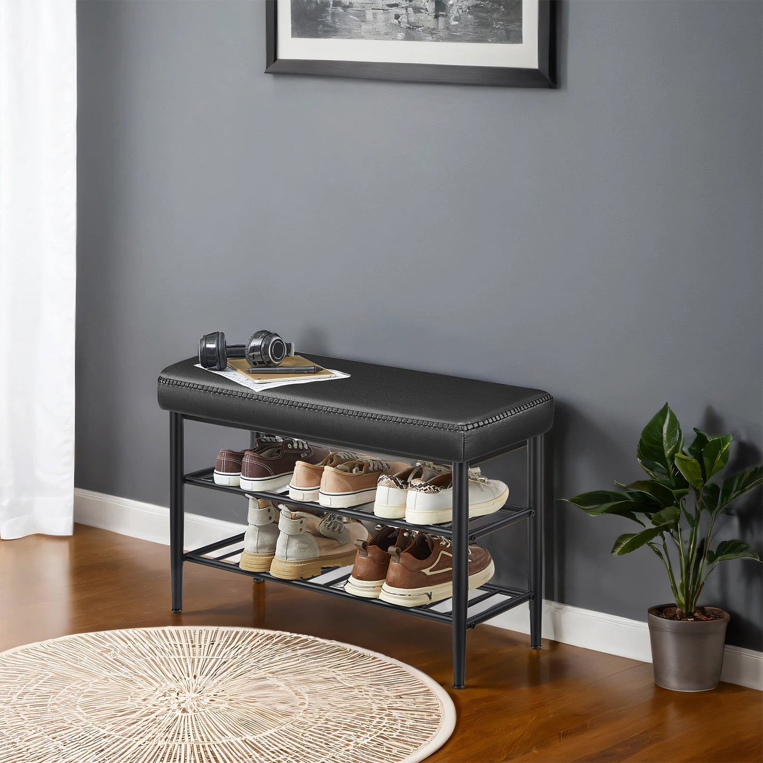 Shoe Rack Winning LEDREM Storage Bench , Award-Winning Mid-Century Modern Shoe Rack ...