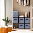 thumbnail image 1 of LEDREM 10.2" Storage Cubes Organizer - 6-Pack Foldable Fabric Bins with Double Handles, helves Organizer for Clothes, Toys, Misty Blue, 1 of 5
