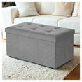 thumbnail image 1 of LEDREM Storage Ottoman - 30" Multi-Functional Bench, 660lb Capacity, 21 Gal Storage, No-Tool Assembly, Linen-Look Fabric, Light Gray, 1 of 6