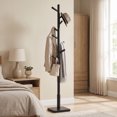 Clothes Stack Rack LEDREM Wooden Clothes Rack with 8 Hooks, for Coats, Hats and Bags ...