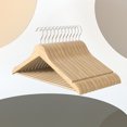 LEDREM Wooden Hangers 12 Pack with 360° Swivel Hooks, 16.9 x 8.3 x 0.5 ...