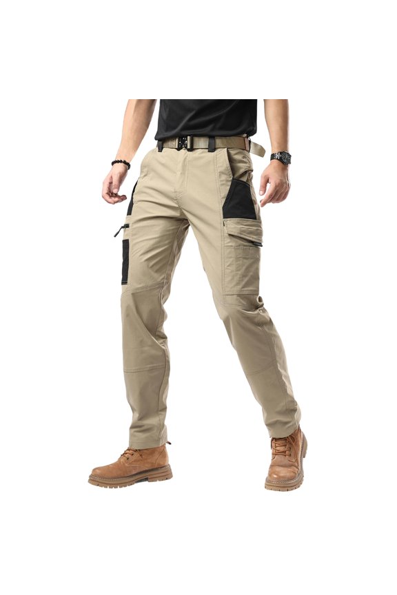 Lightweight Work Cargo Pants Hiking Pants For Men Tactical Pants Water-Resistant Quick-Drying Outdoor Apparel Khaki 30