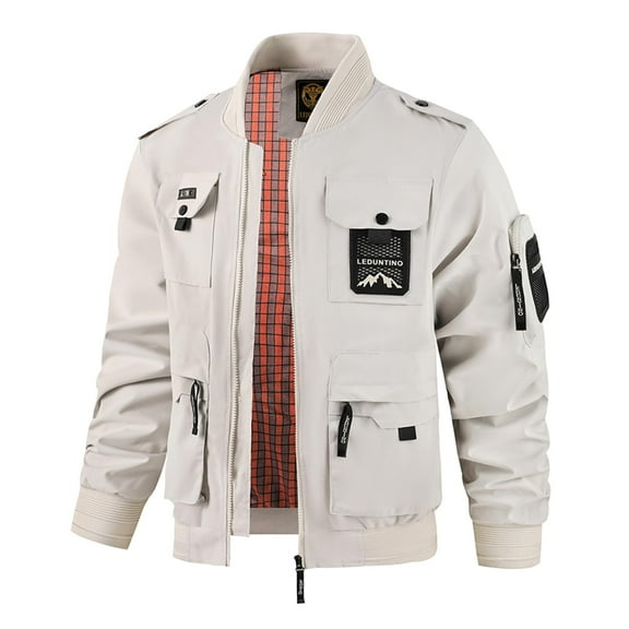 LEDUNTINO Men's Bomber Jacket, Lightweight Casual Spring Fall Windbreaker, Travel Hiking Golf Jackets