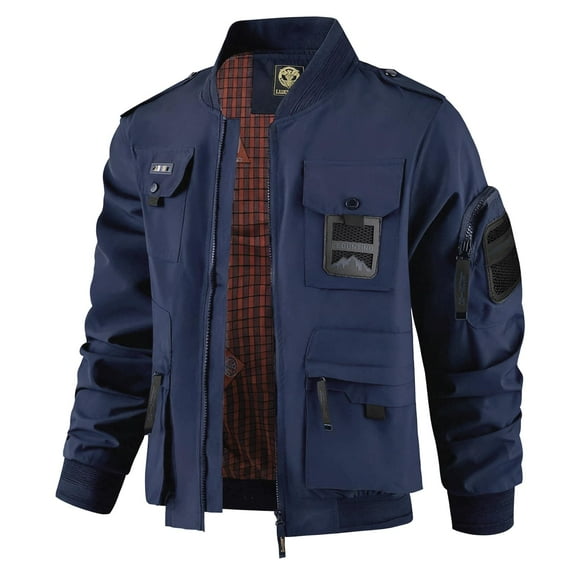 LEDUNTINO Men's Bomber Jacket, Lightweight Casual Spring Fall Windbreaker, Travel Hiking Golf Jackets