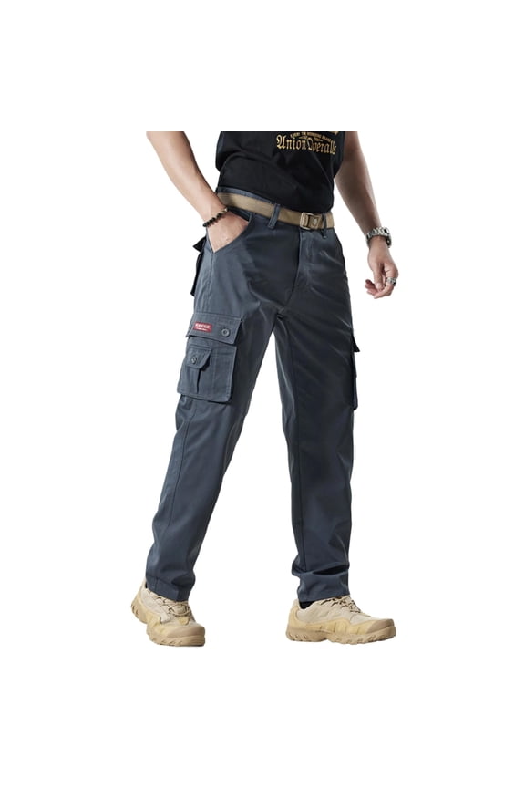 Men's Casual Cargo Pants, Workout Joggers, Relaxed Fit Stretch, Hiking Pants with Multi Pockets, Quick-Drying