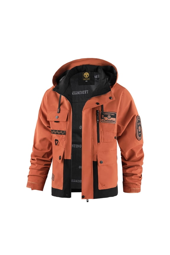 Men's Casual Jackets, Lightweight Thin MultiPocket Jacket Coat, Softshell Hooded Jacket, Outdoor Windbreaker