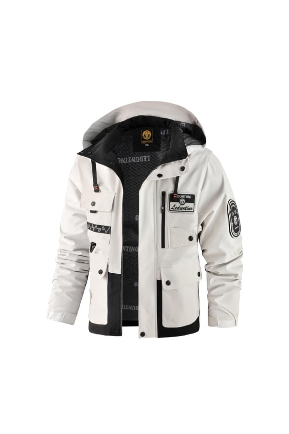 Men's Casual Jackets, Lightweight Thin MultiPocket Jacket Coat, Softshell Hooded Jacket, Outdoor Windbreaker