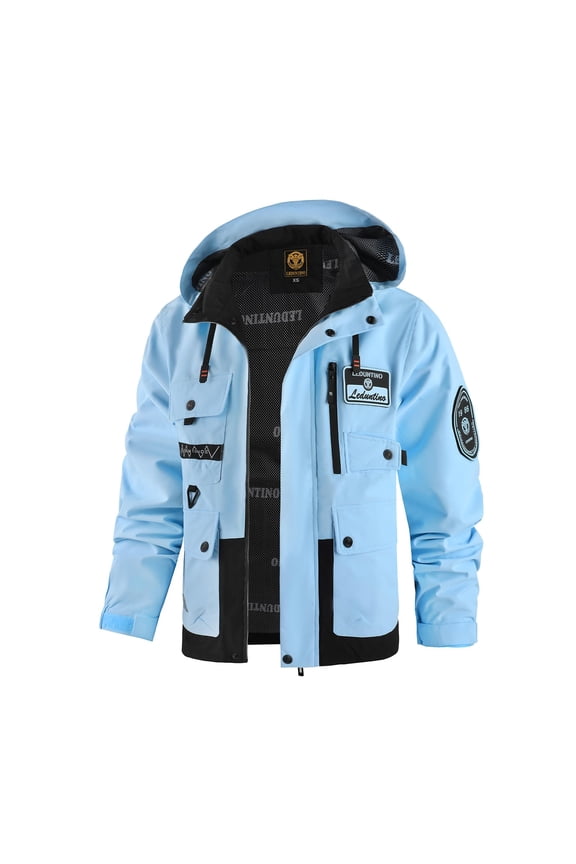 Men's Casual Jackets, Lightweight Thin MultiPocket Jacket Coat, Softshell Hooded Jacket, Outdoor Windbreaker