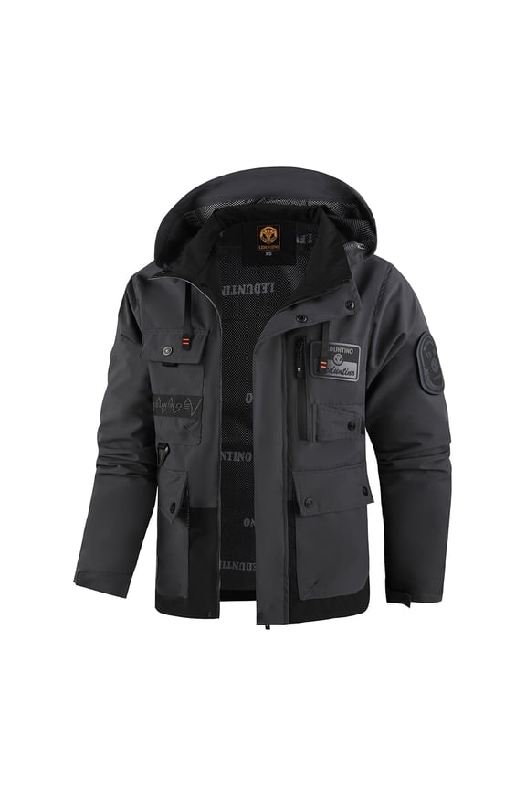 Men's Casual Jackets, Lightweight Thin MultiPocket Jacket Coat, Softshell Hooded Jacket, Outdoor Windbreaker