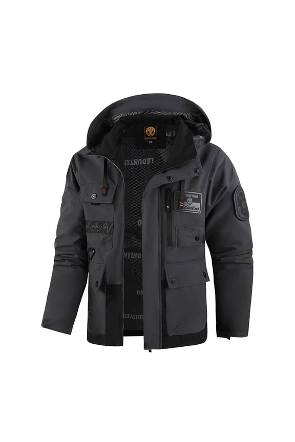 Men's Casual Jackets, Lightweight Thin MultiPocket Jacket Coat, Softshell Hooded Jacket, Outdoor Windbreaker