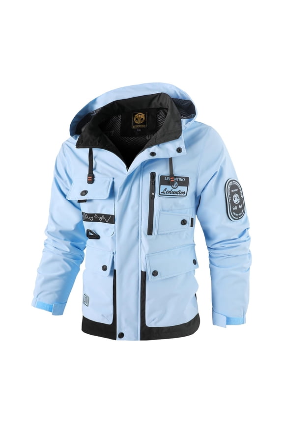 Men's Casual Jackets, Lightweight Thin MultiPocket Jacket Coat, Softshell Hooded Jacket, Outdoor Windbreaker