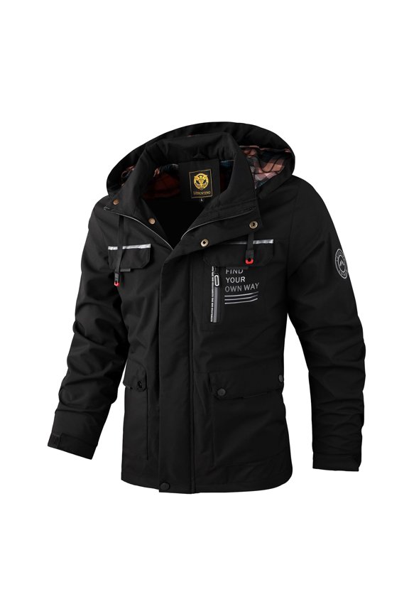 Men's Casual Jackets Lightweight Water-Resistant Jackets Softshell Hooded Jacket Spring/Fall Outdoor Wear