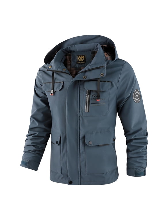 Men's Casual Jackets Lightweight Water-Resistant Jackets Softshell Hooded Jacket Spring/Fall Outdoor Wear