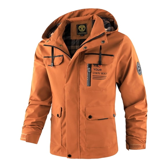 LEDUNTINO Men's Casual Jackets Lightweight Water-Resistant Jackets Softshell Hooded Jacket Spring/Fall Outdoor Wear