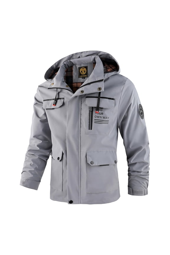 Men's Casual Jackets Lightweight Water-Resistant Jackets Softshell Hooded Jacket Spring/Fall Outdoor Wear