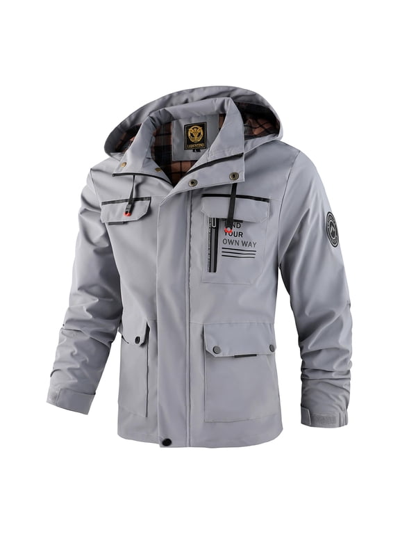 Men's Casual Jackets Lightweight Water-Resistant Jackets Softshell Hooded Jacket Spring/Fall Outdoor Wear