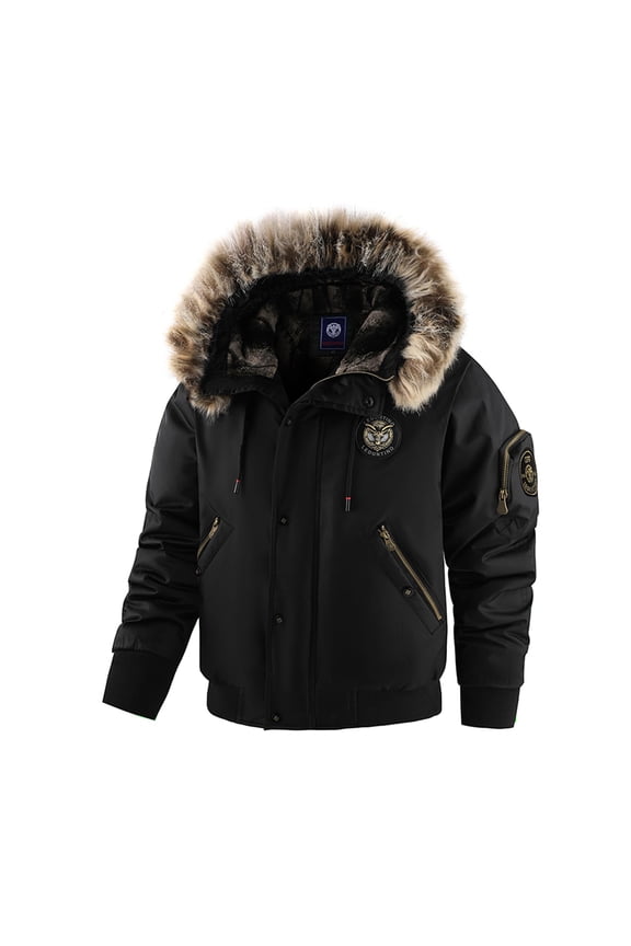 Men's Winter Jacket With Hood Warm Fleece Lined Coat Parka Water-Resistant Outdoor Apparel For Cold Weather