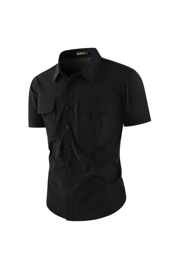 Mens Button-Down Shirts Long Sleeve Water-resistant Casual Regular Fit Button Up Stretch Work Shirts