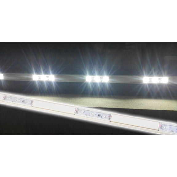LEDUPDATES 50FT SUPER BRIGHT STOREFRONT LED LIGHT PURE WHITE T-5630 MODULE WITH TRACK & UL 12V AC POWER PACKAGE