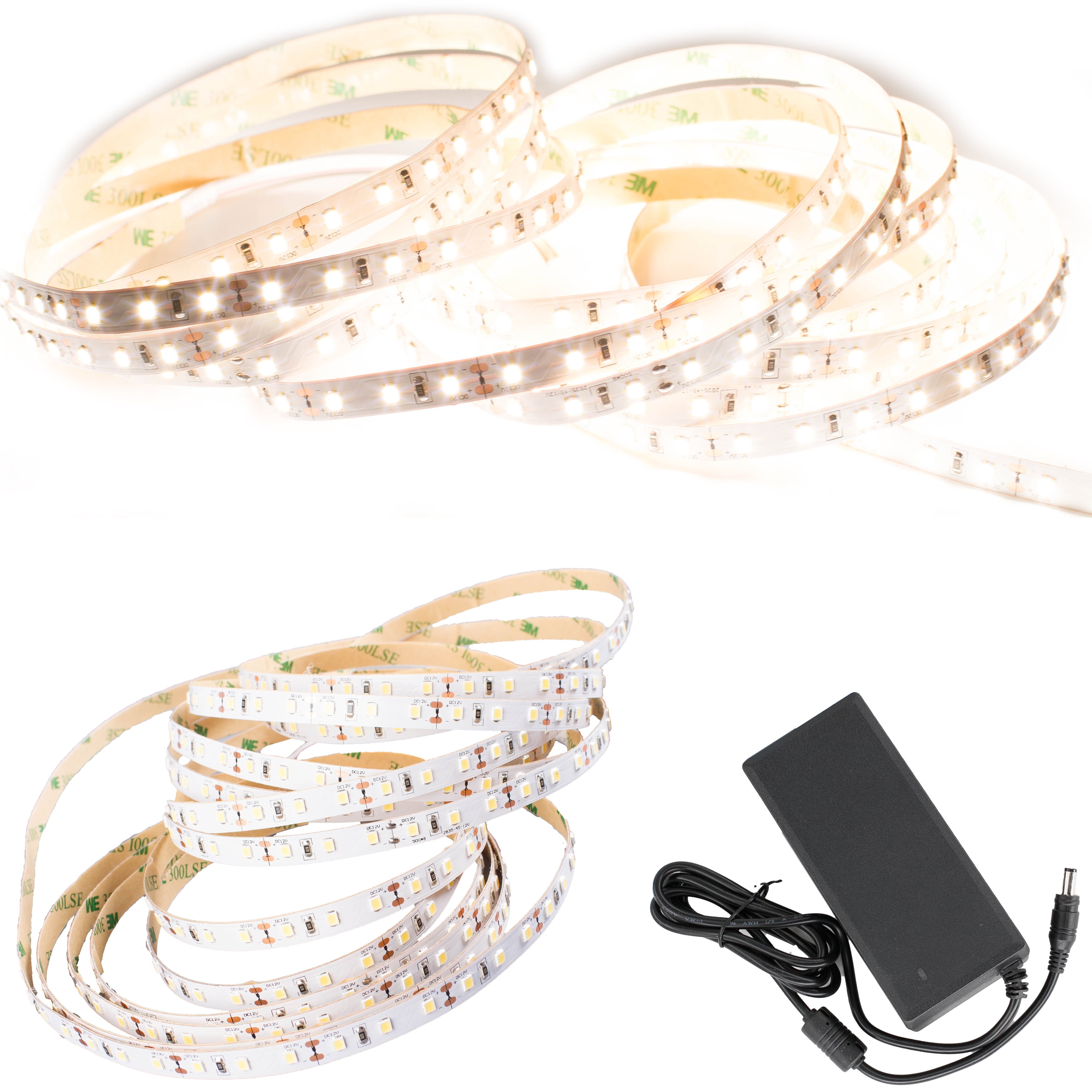 LEDUPDATES 95 CRI LED STRIP Light 450 LED chip per roll HIGH Brightness 2835 LED chip 4000K with 12v UL Listed Power Supply