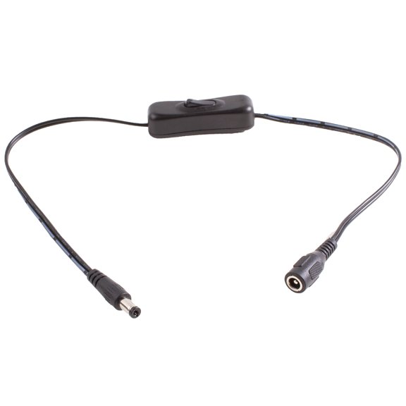LEDUPDATES DC Inline on/off Switch, DC Jack Switch, DC Rocker Switch, Toggle Switch for LED Light, CCTV and any other DC connection with Heavy Duty 18AWG Gauge inline cable