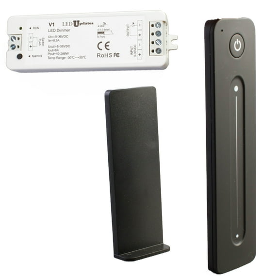LEDUPDATES LED Light dimmer switch with remote for single color LED light strip Tape module under cabinet