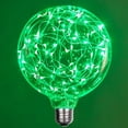 thumbnail image 1 of LEDimagine G125 Fairy Light Bulb, 70 Green LED Diodes Inside, Clear Glass Finish, E26 Base, 1 of 4