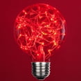 thumbnail image 1 of LEDimagine G80 Fairy Light Bulb, 50 Red LED Diodes Inside, Clear Glass Finish, E26 Base, 1 of 5