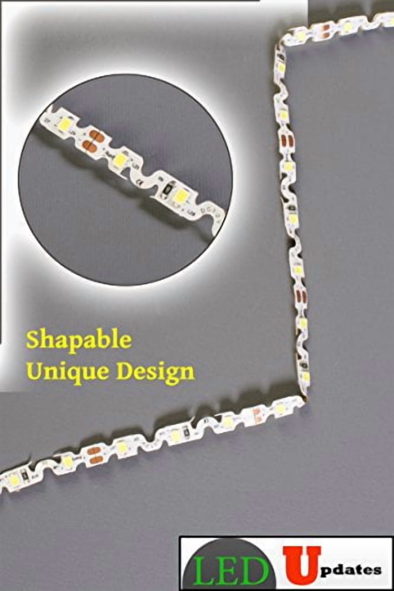LEDupdates 16ft 2835 LED strip light tape light white flexible SHAPABLE Turn angle with UL power