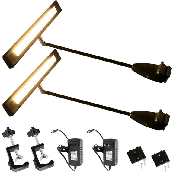 LEDupdates 2pcs Trade Show LED Light 3000K Warm White 19w for Popup Booth Exhibit Back Drop Panel with UL Listed Power Supply …