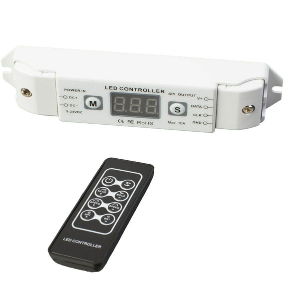 LEDupdates addressable LED Light Controller, SPI Control Dream Color Wireless Remote Compatible with WS2812B WS2811 IC Strip