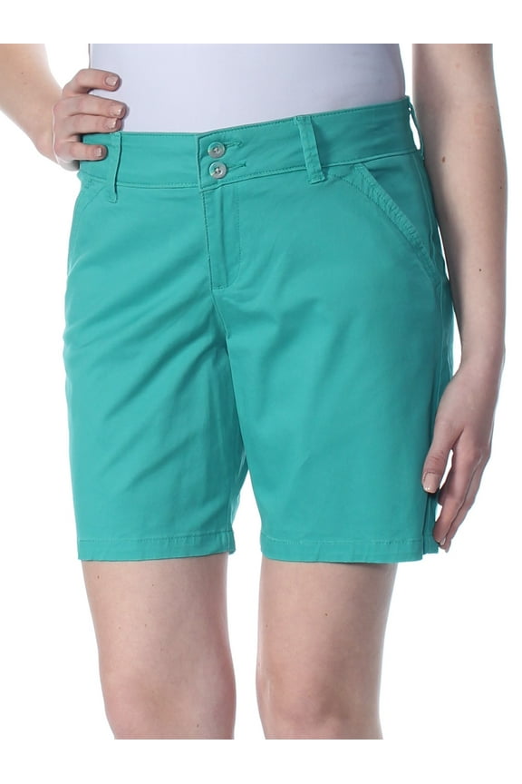 $29 Womens New 1453 Green Bermuda Twill Short 8 Petites B+B