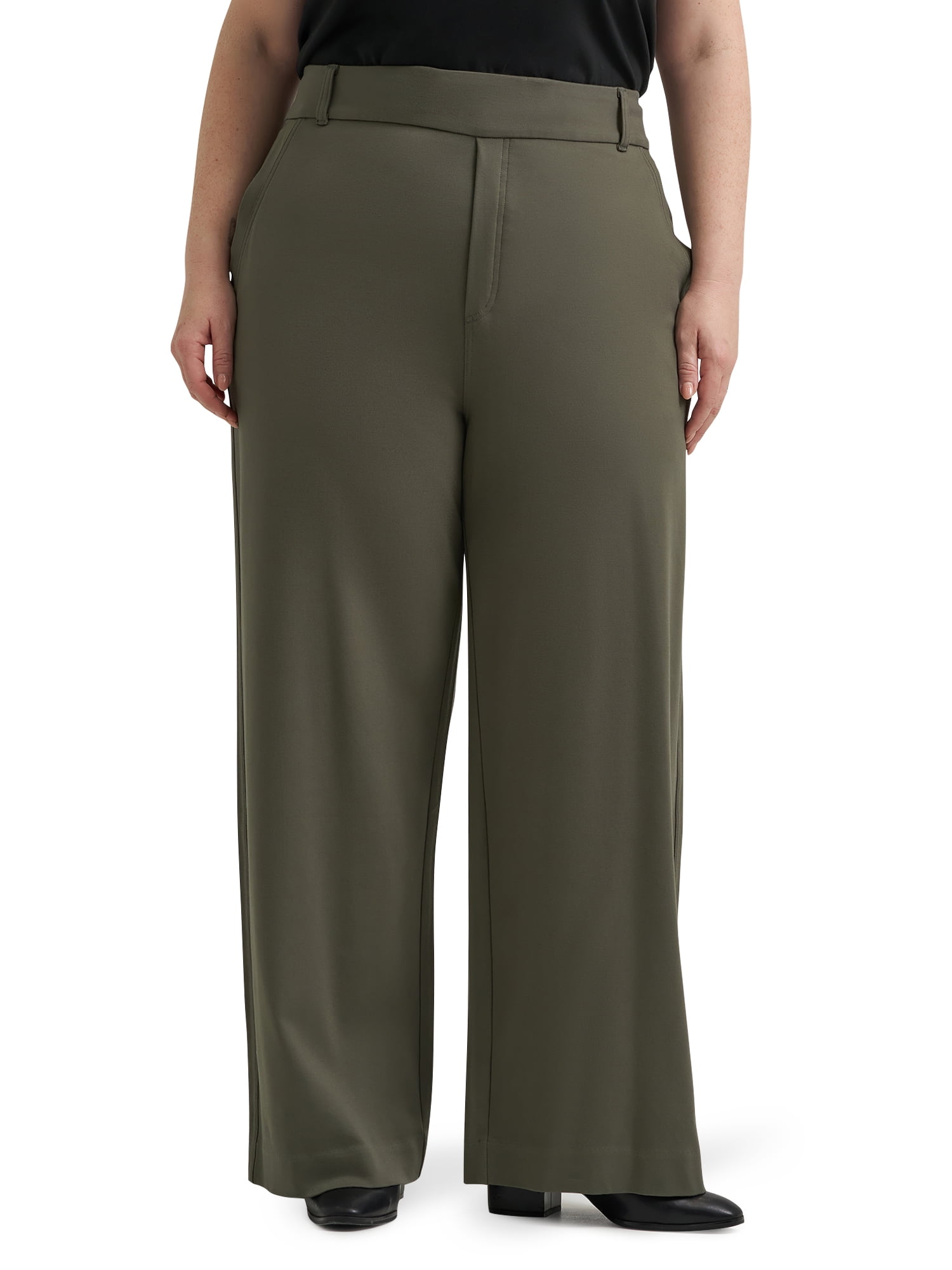 Lee® Women's Plus Pull-On Comfort Waist A-Line Knit Pant - Walmart.com