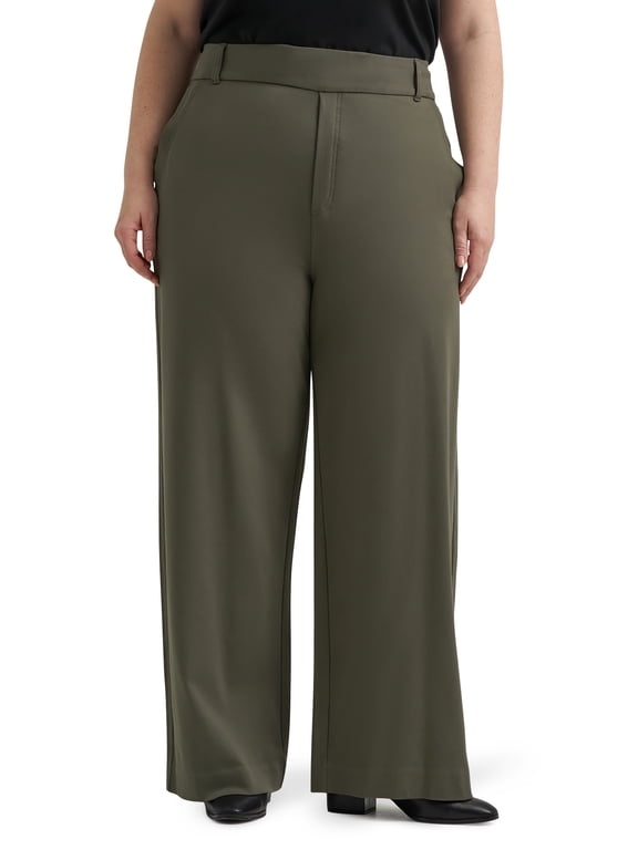 ® Women's Plus Pull-On Comfort Waist A-Line Knit Pant