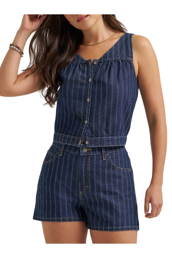 ® Women's Heritage V-Neck Sleeveless Button Down Top, Sizes XS-XXL